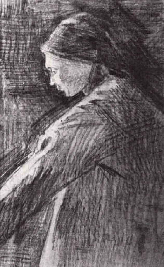 van Gogh Watercolors: Standing Woman Half-length