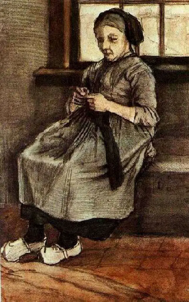 van Gogh Watercolors: Woman Mending Stockings