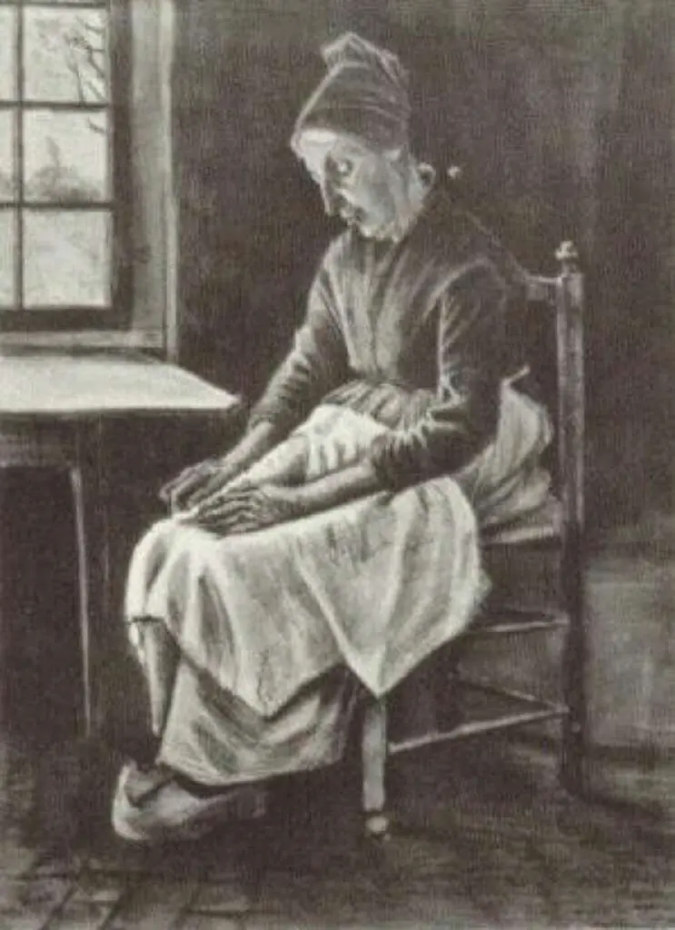 van Gogh Watercolors: Woman Sewing